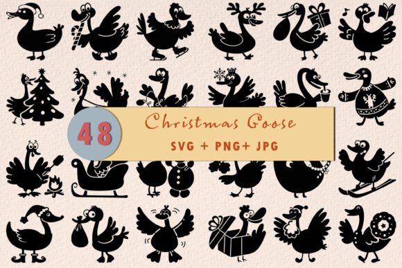 Festive Holiday Ducks Silhouette SVG PNG Review