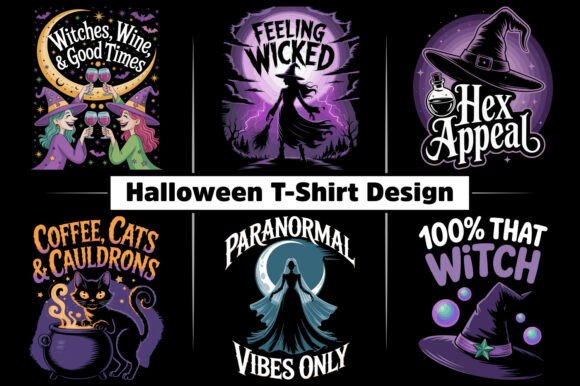 Scary Halloween Witch Lady Shirt Bundle Graphics and Crafts