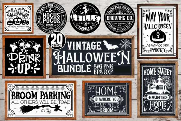 Vintage Halloween Sign SVG Bundle: Graphics and Crafts Review