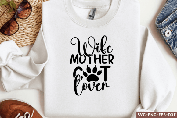 Wife Mother Cat Lover SVG, Cat Mom SVG